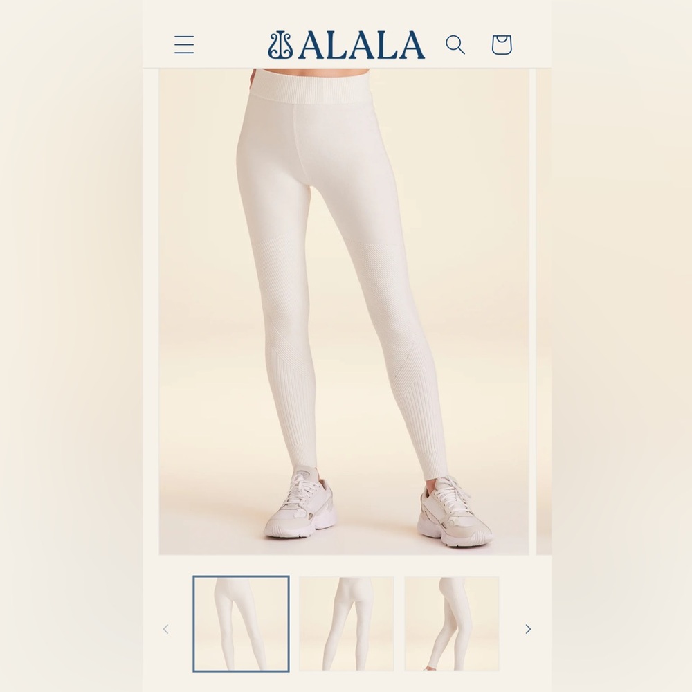 NWT Alala goddess cashmere tight, bone, xl